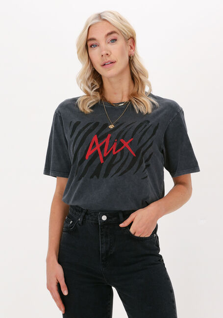 Grijze ALIX THE LABEL T-shirt LADIES KNITTED ZEBRA ALIX T SHIRT - large
