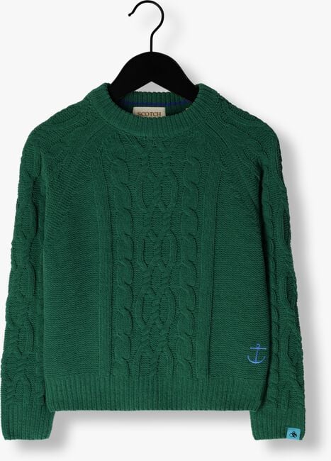 SCOTCH & SODA Pull CHENILLE CABLE KNIT en vert - large
