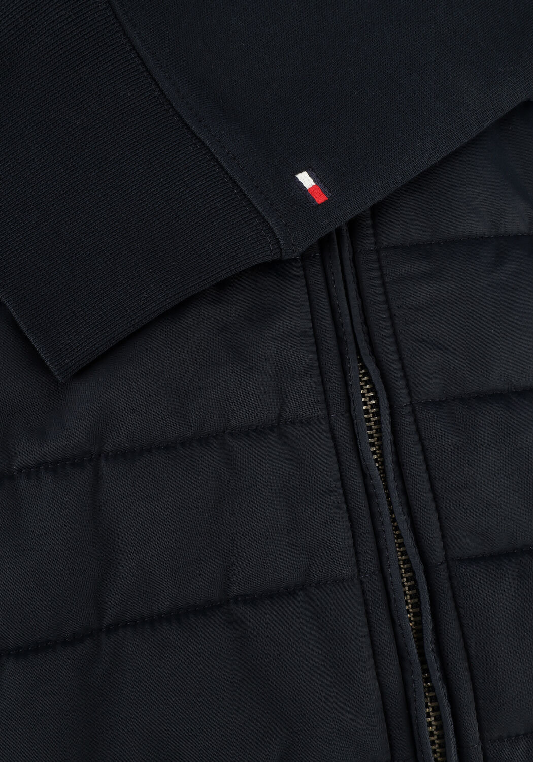 TOMMY HILFIGER Gilet MIX MEDIA TAPE ZIP THROUGH Bleu fonc&eacute; - large