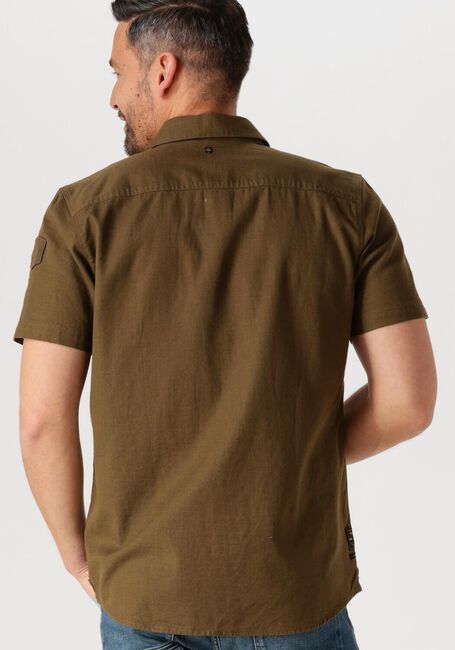 Donkergroene PME LEGEND Casual overhemd SHORT SLEEVE SHIRT SLUB COTTON - large