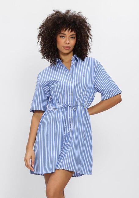 Blauwe TOMMY JEANS Mini jurk TJW MINI STRIPE SHIRT DRESS - large