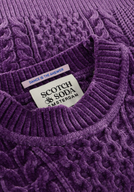 SCOTCH & SODA Pull CHENILLE CABLE KNIT PULLOVER en violet - large