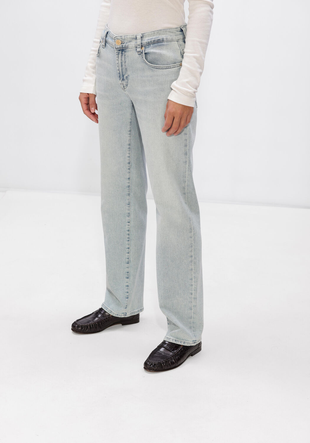 Lichtblauwe 7 FOR ALL MANKIND Straight leg jeans CALIE STRAIGHT - large