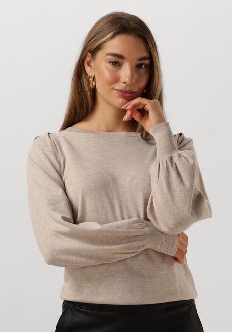 SUMMUM Pull ROUND NECK SWEATER SOFT VISCOSE POLYAMIDE KNIT en beige - large