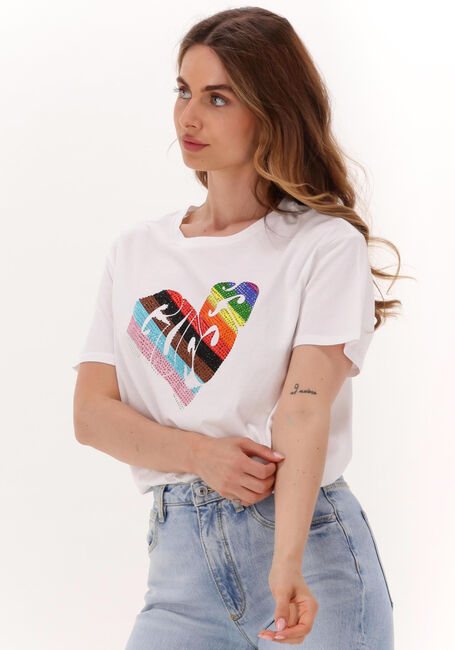 GUESS T-shirt SS RAINBOW STREET TEE en blanc - large