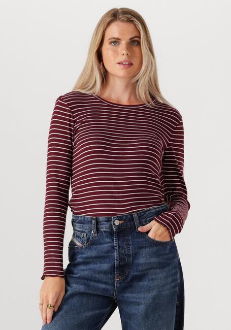 Bordeaux SELECTED FEMME Tops & T-shirts SLFANNA LS CREW NECK TEE STR - large
