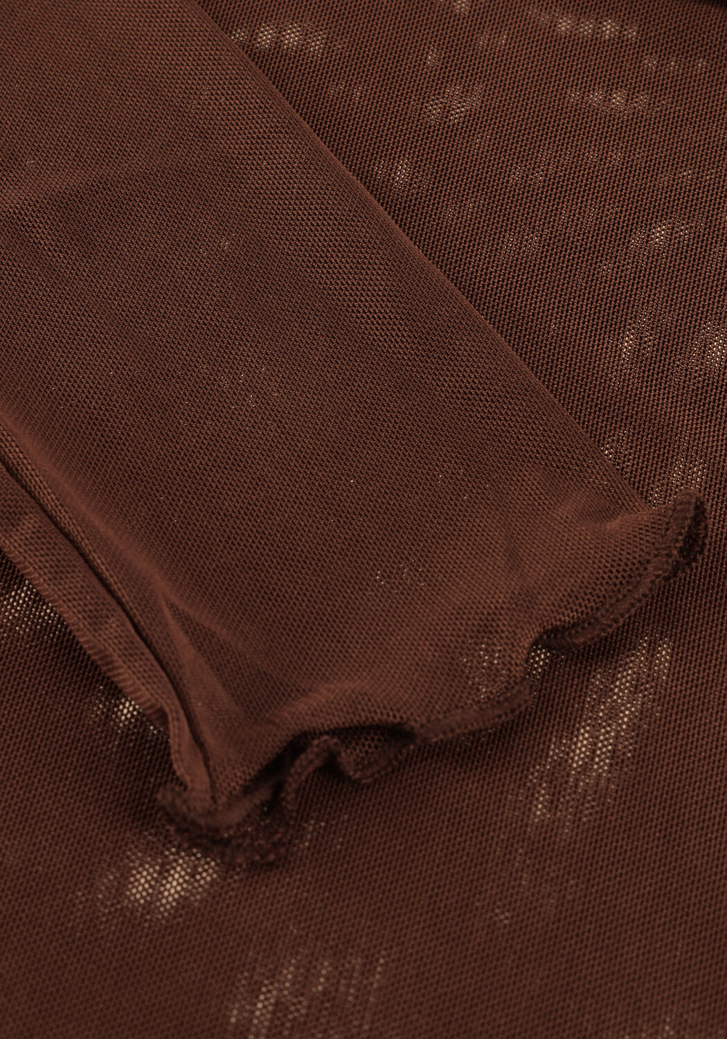 Bruine OBJECT Top OBJNELA LS O-NECK MESH TOP REP - large