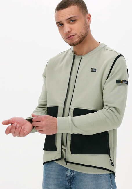 Groene NATIONAL GEOGRAPHIC Bodywarmer HYBRID SWEAT VEST - large