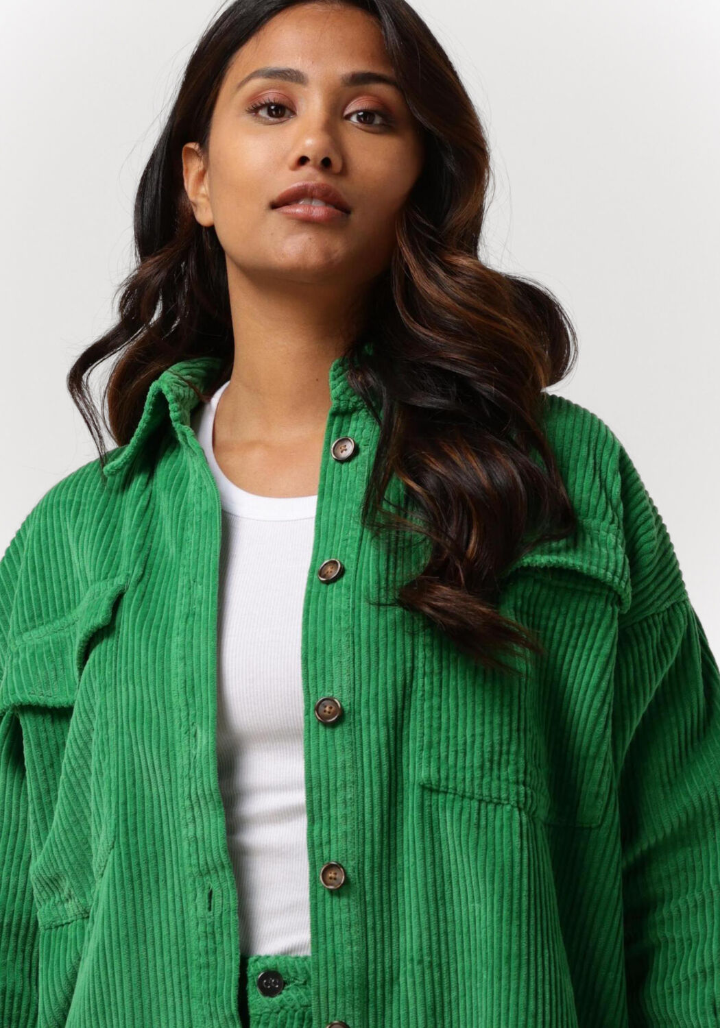 Groene shop corduroy blouse