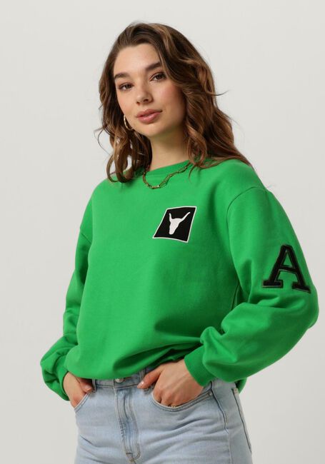 Groene ALIX THE LABEL Sweater LADIES KNITTED PATCH SWEATER - large