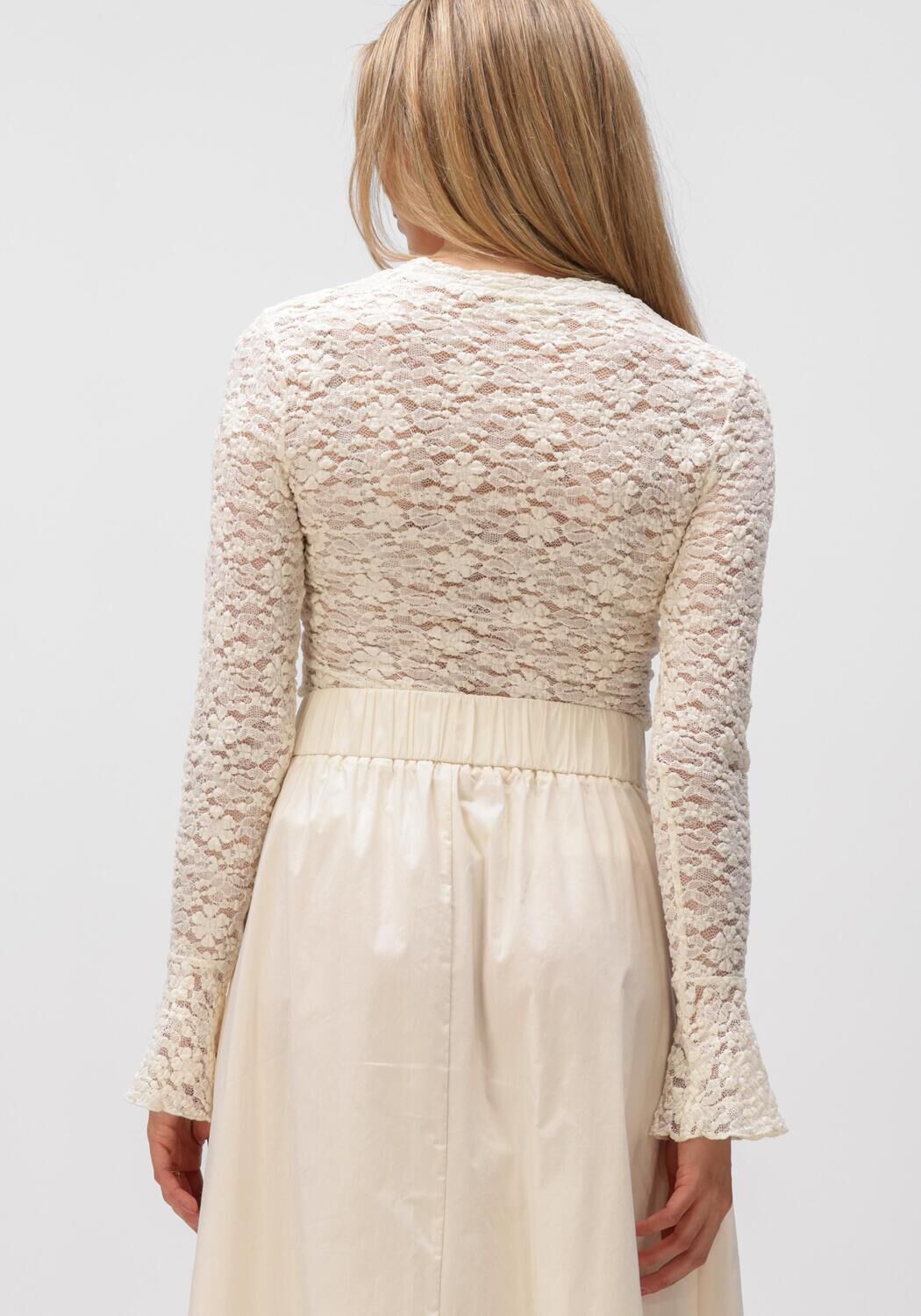 NOTRE-V NV-HILLECHIEN LACE TOP Hauts & T-shirts Cr&egrave;me - large