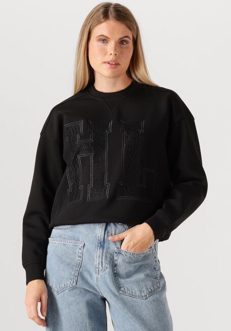 Zwarte HAUTE L'AMITIÉ Sweater LACE APPLICATION SWEAT - large