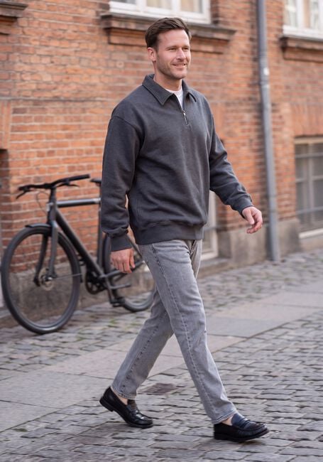 Grijze FOR&Eacute;T Trui HOOK HALF ZIP - large