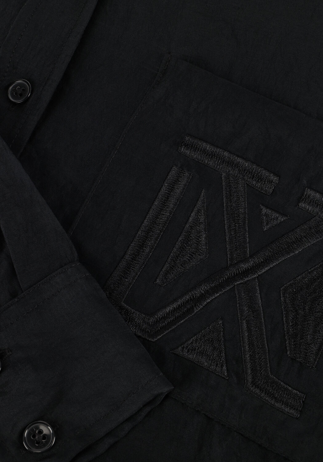 Zwarte ALIX THE LABEL  LADIES WOVEN SHINY CRINKLE BLOUSE - large