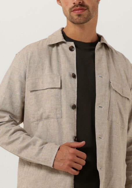 PROFUOMO Surchemise OVERSHIRT CO/LINEN BEIGE en beige - large