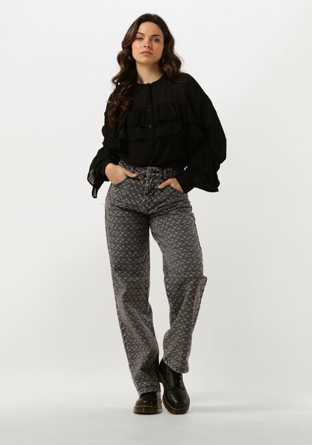 ALIX THE LABEL LADIES WOVEN STRUCTURED CHIFFON RUFFLE BLOUSE Blouses en noir - large