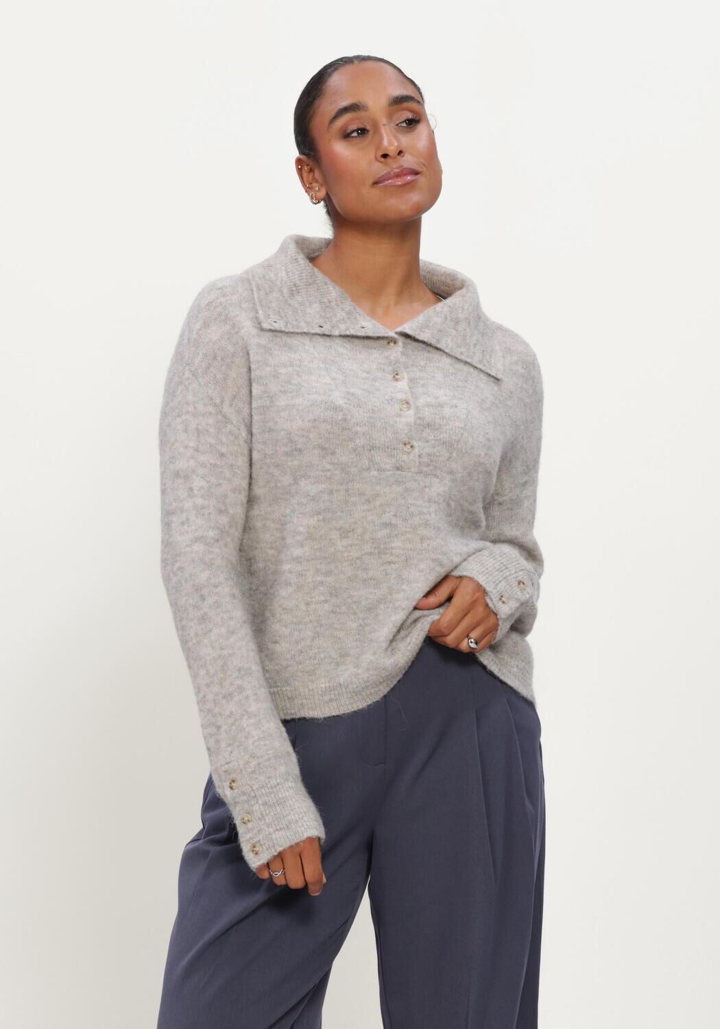 MSCH COPENHAGEN Pull MSCHBONDIE HOPE M PULLOVER Gris clair - large
