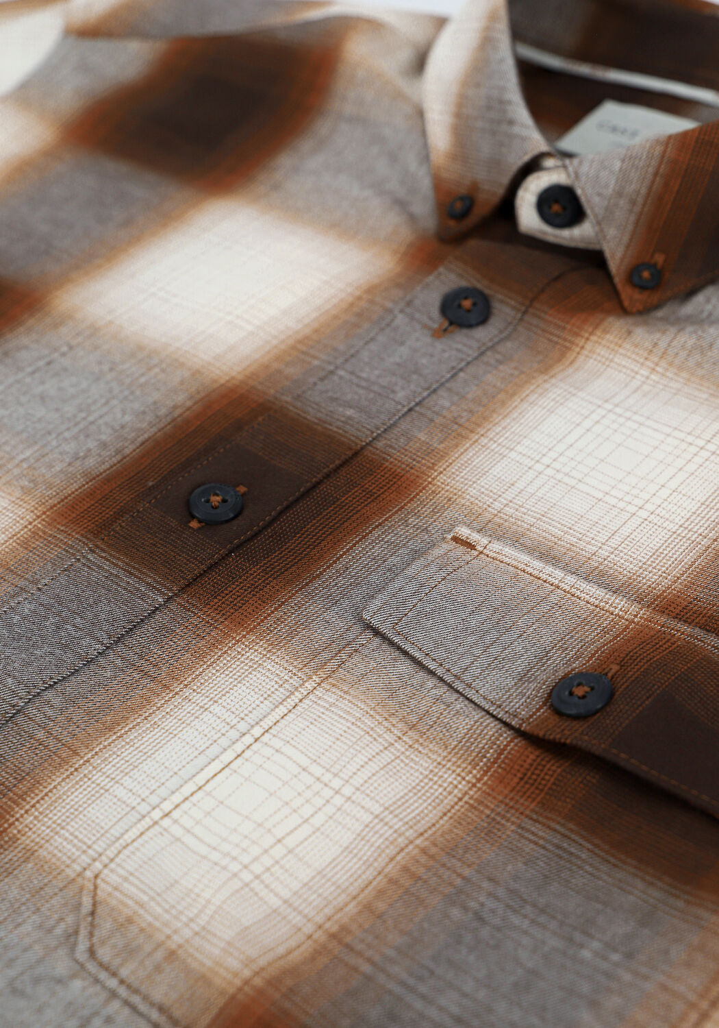 Bruine CAST IRON Casual overhemd LONG SLEEVE SHIRT YD SHADOW CH - large