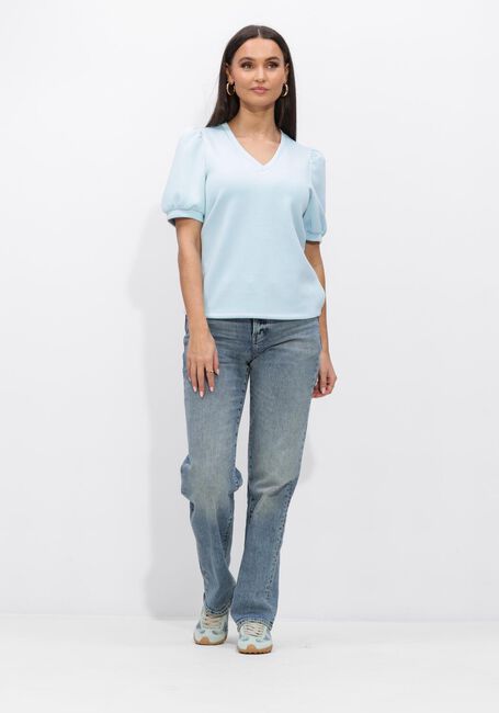 Lichtblauwe OBJECT Top OBJANDREA S/S RE V-NECK TOP - large