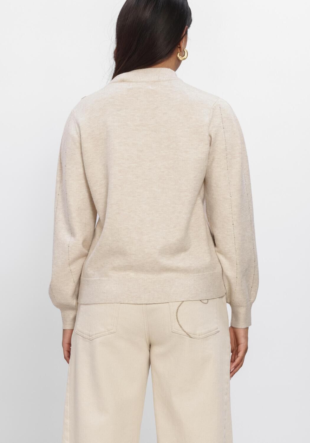 Beige NUKUS Trui MOLLY PULLOVER STRASS - large