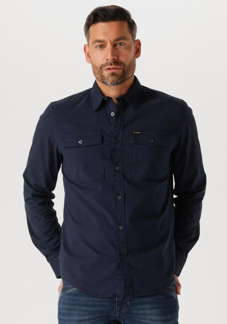 Blauwe PME LEGEND Casual overhemd LONG SLEEVE SHIRT LIGHT GD POPLIN STRETCH - large