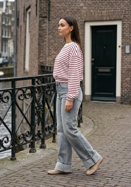 CATWALK JUNKIE Pull STRIPED SWEATER WITH ELASTIC HEMS en blanc - large