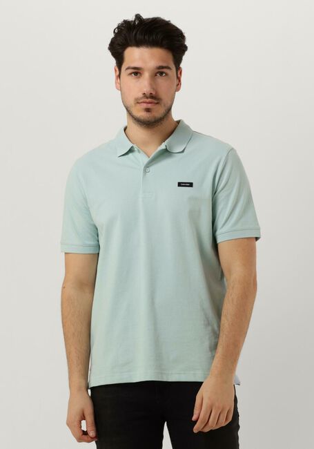 CALVIN KLEIN Polo STRETCH PIQUE SLIM BUTTON POLO Bleu clair - large