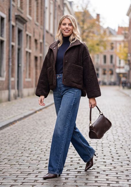 Bruine KNIT-TED Jassen JILL JACKET - large