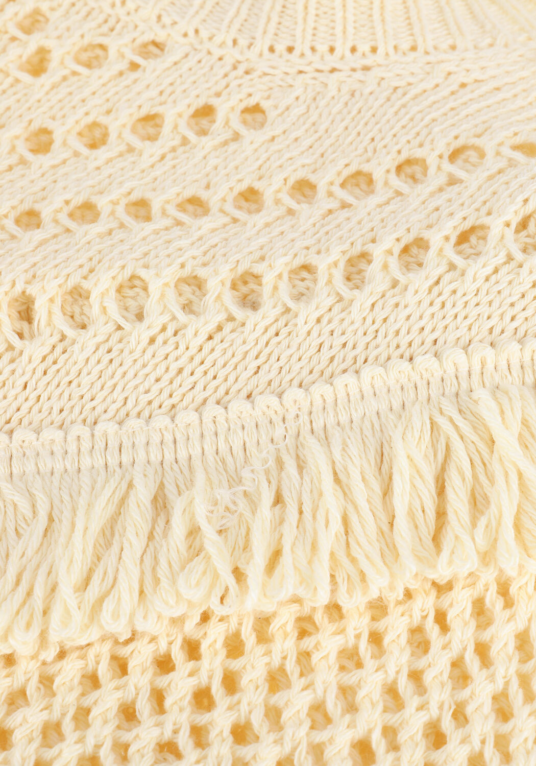 Gele SUMMUM Trui FRINGE SWEATER COTTON ACRYLIC - large