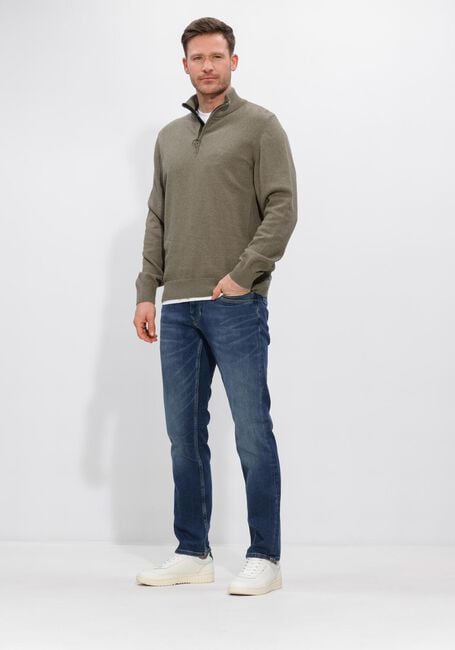 Groene BARBOUR Trui COTTON HALF ZIP KNITTED JUMPER - large