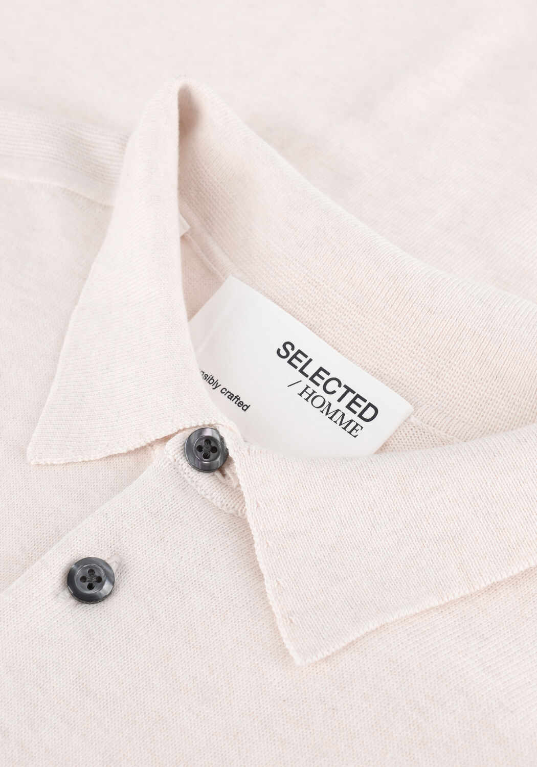 SELECTED MEN Polo SLHBERG SS POLO NECK B Blanc - large