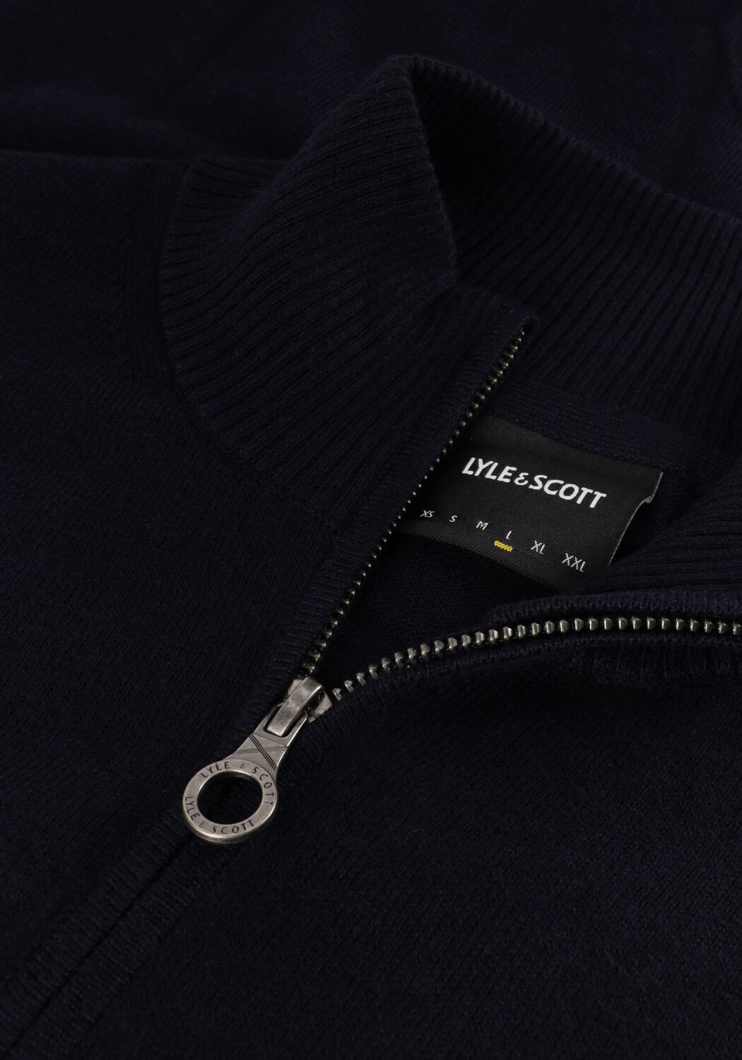 LYLE & SCOTT Pull COTTON MERINO QUARTER ZIP JUMPER Bleu fonc&eacute; - large