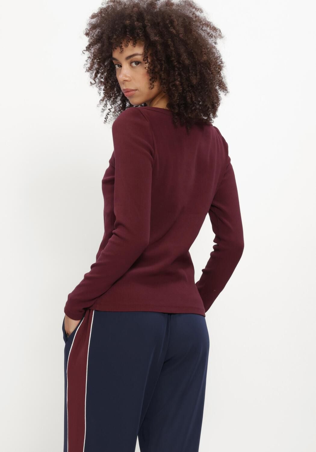 CATWALK JUNKIE Haut BOATNECK RIB LONG SLEEVE Bordeaux - large
