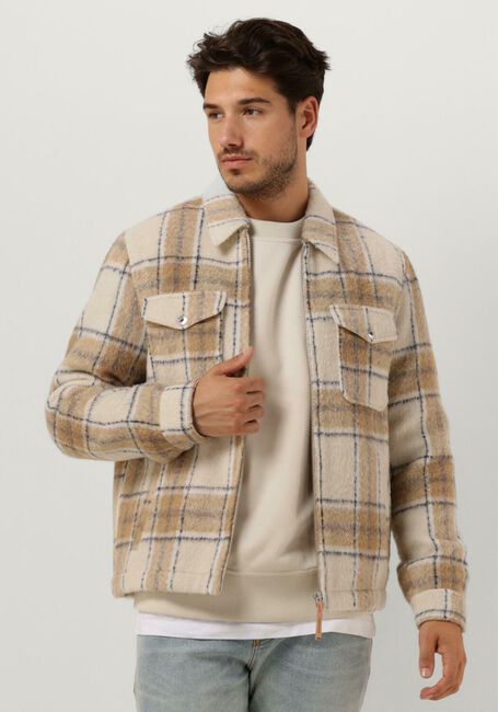 SCOTCH & SODA Surchemise WOOL-BLEND ZIP-THRU CHECK OVERSHIRT Blanc - large
