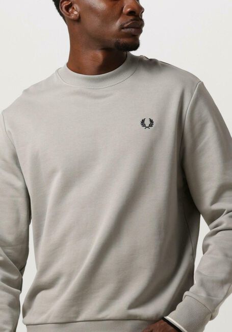 Beige FRED PERRY Trui CREW NECK SWEATSHIRT - large