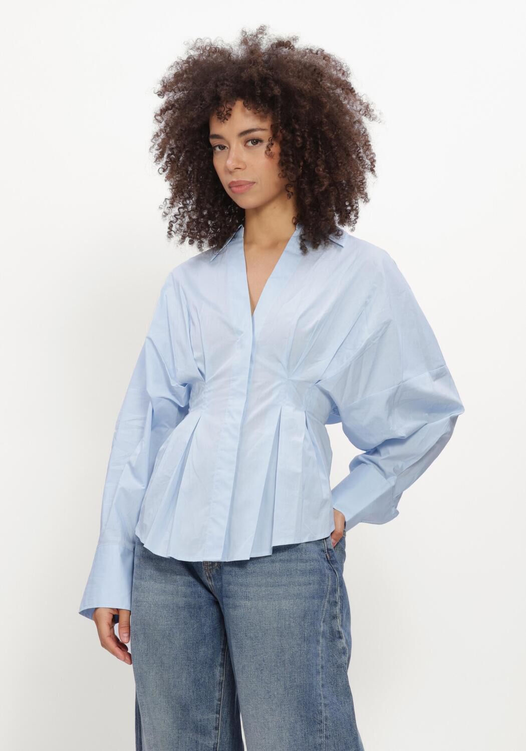 CATWALK JUNKIE BLOUSE WITH WAIST PLEATS Blouses Bleu clair - large