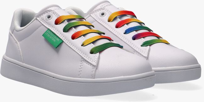 Witte BENETTON Lage sneakers LABEL MULTICOLOR LACES - large
