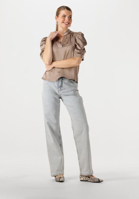 Taupe NEO NOIR  ROELLA HEAVY SATEEN BLOUSE - large