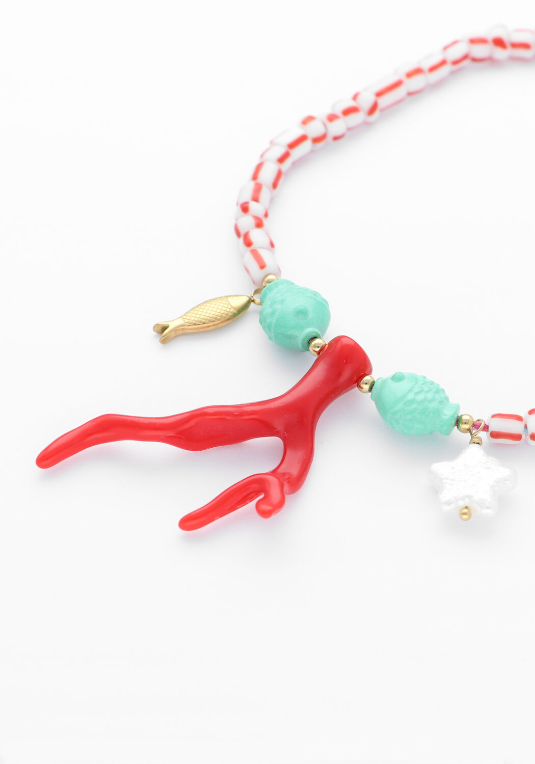 Roze BONNIE STUDIOS Sieraad PENDANT PARTY RED NECKLACE - large