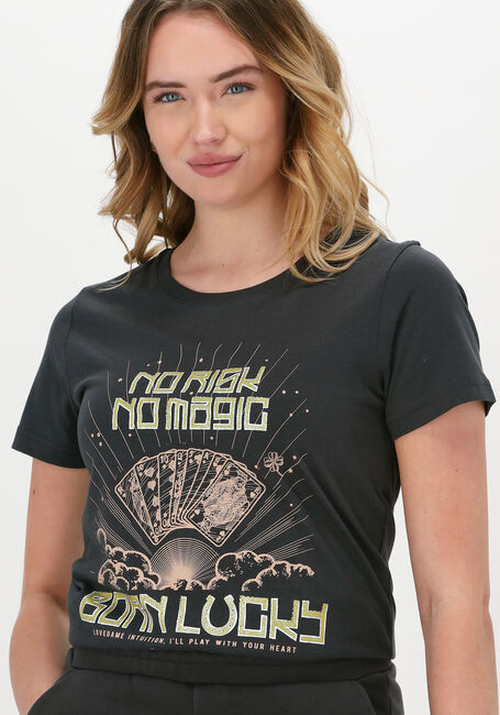 COLOURFUL REBEL T-shirt BORN LUCKY GLITTER CLASSIC TEE en gris - large