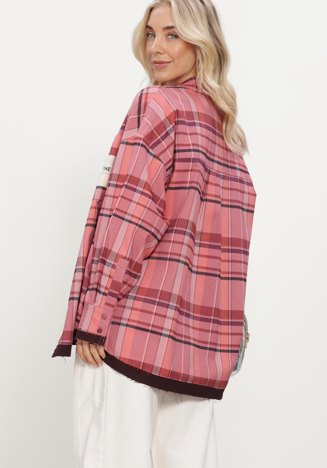 ALIX THE LABEL LADIES WOVEN CHECK BLOUSE Blouses en orange - large