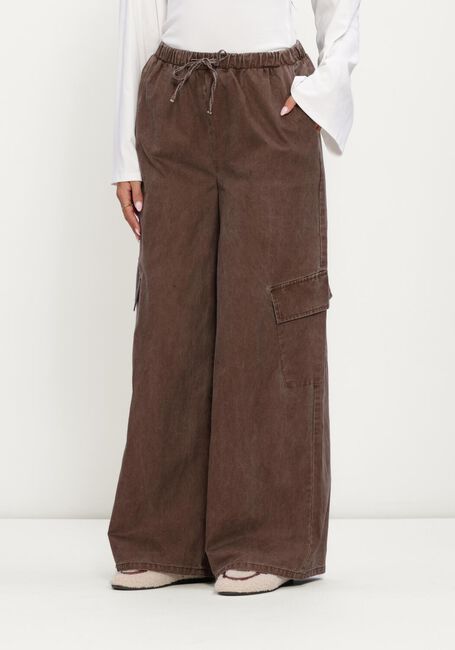 REFINED DEPARTMENT Pantalon cargo LADIES WOVEN WASHED WIDE LEG CARGO PANTS MILA en marron - large