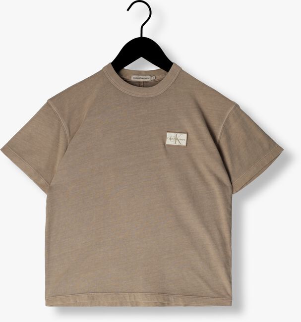 CALVIN KLEIN T-shirt BADGE MINERAL DYE SS T-SHIRT en marron - large