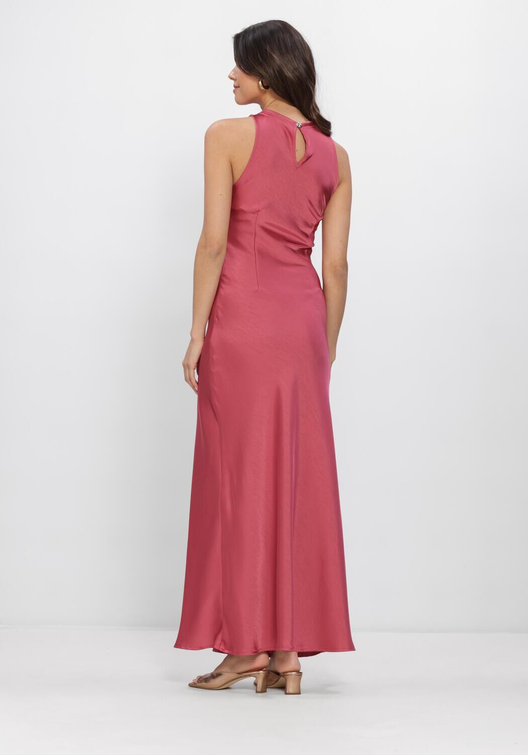 NEO NOIR Robe maxi CELINIE HEAVY SATEEN DRESS en rose - large