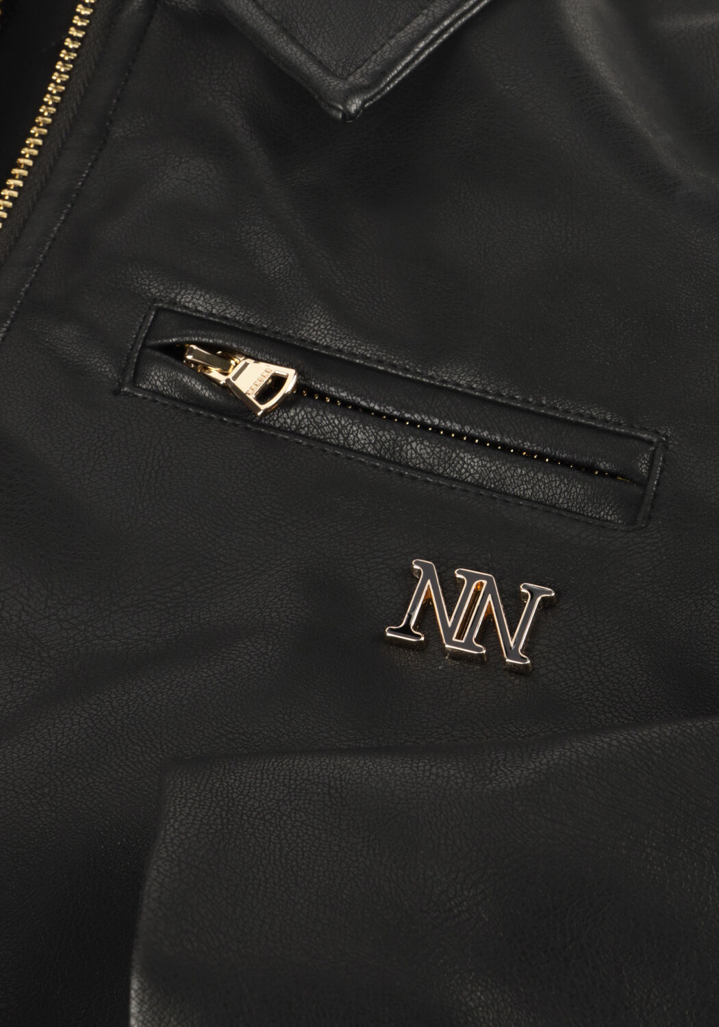 Zwarte NIK & NIK Leren jas STUD JACKET - large