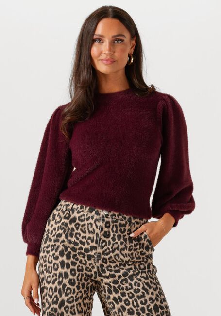 CATWALK JUNKIE Pull FUZZY PUFF SLEEVE KNIT Bordeaux - large
