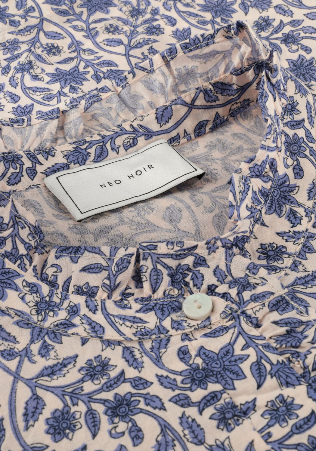 Blauwe NEO NOIR  KARINA BOTANICAL BLOUSE - large