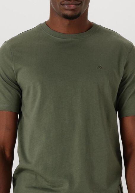 Donkergroene SCOTCH & SODA T-shirt SEASONAL CORE - REGULAR-FIT LOGO T-SHIRT - large