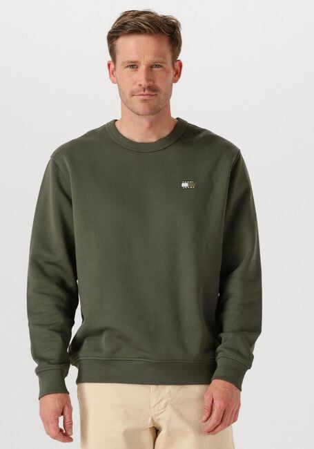 TOMMY JEANS Pull TJM REG BADGE CREW EXT Vert foncé - large