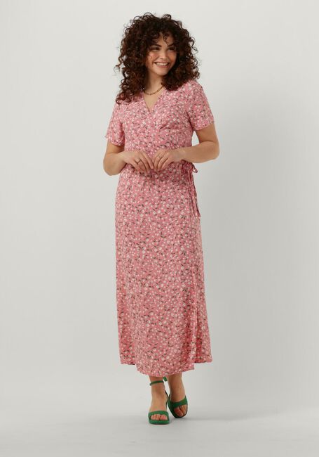 OBJECT Robe midi OBJEMA ELISE S/S LONG WRAP DRESS Rose clair - large